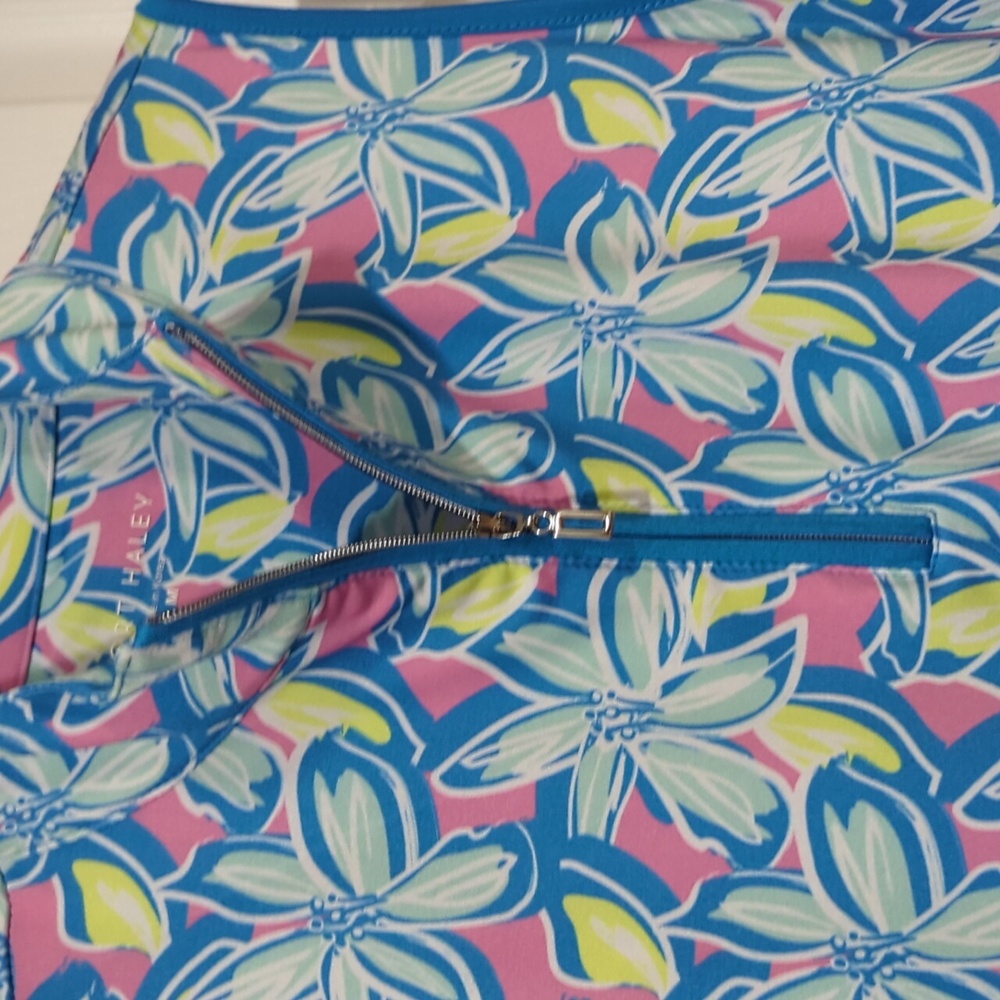 NWT SPORT HALEY Colorful Floral Sleeveless Pleated Dress -W- Matching Shorts (M) - Picture 6 of 8